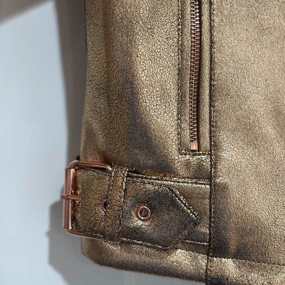 Anthropologie Metallic Bronze Moto Jacket - Picture 8 of 12
